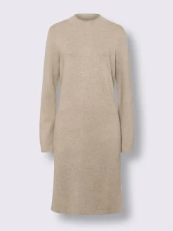 Robe tricot col corolle manches longues détails fluides