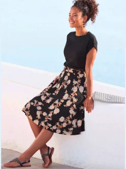 Robe T-shirt avec jupe imprimée à large élastique