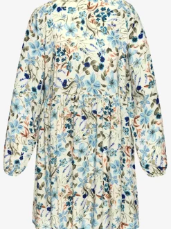 Robe tunique à encolure en V avec décoration raffinée