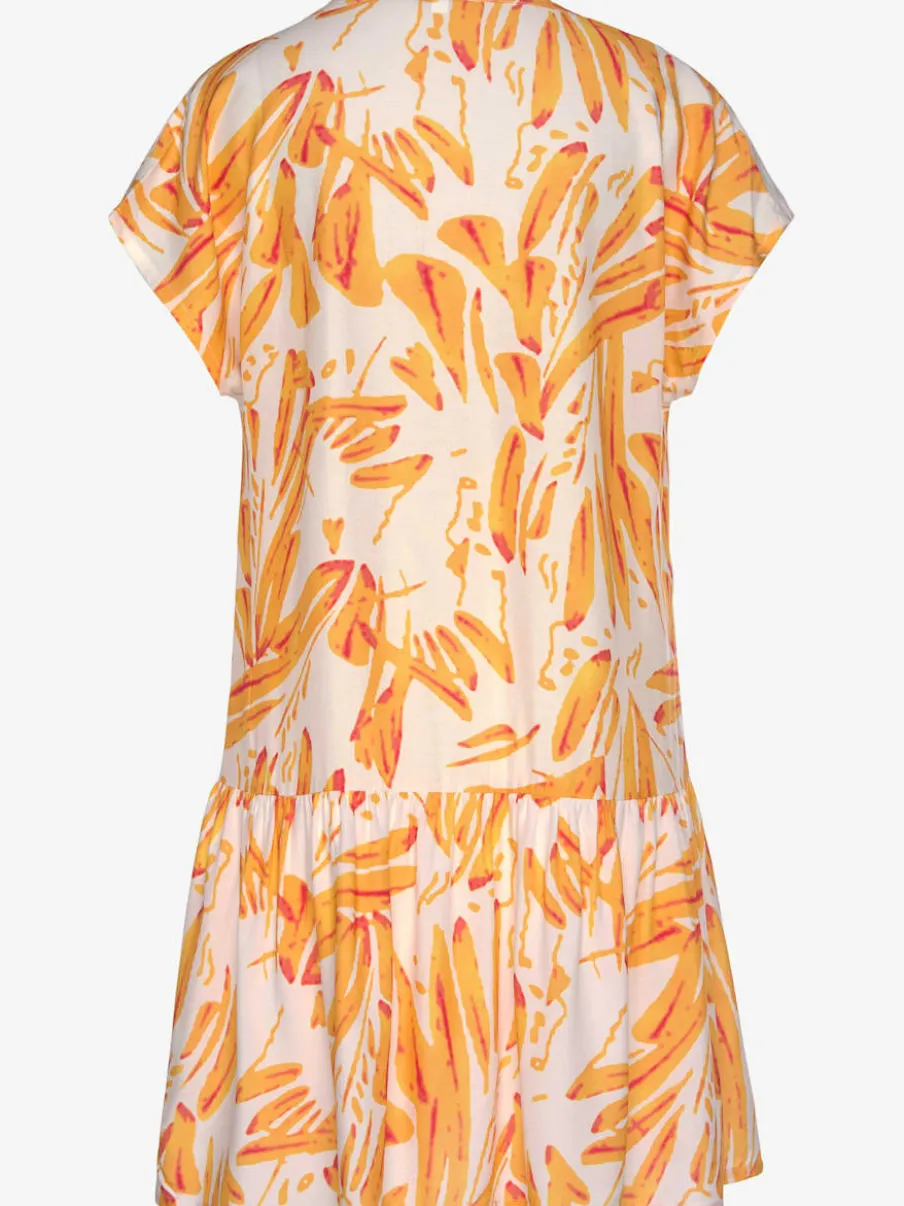 Robe tunique en viscose à manches courtes imprimée