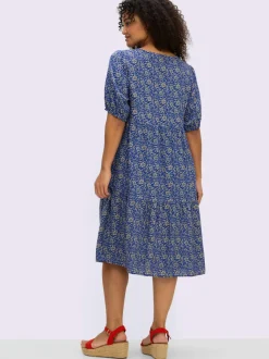 Robe tunique manches ballons à finition élastique