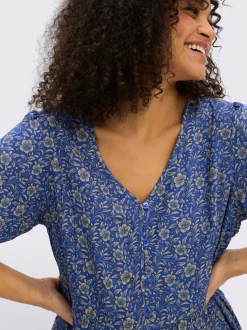 Robe tunique manches ballons à finition élastique