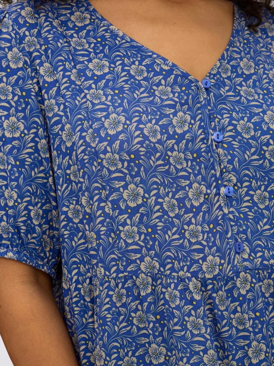 Robe tunique manches ballons à finition élastique