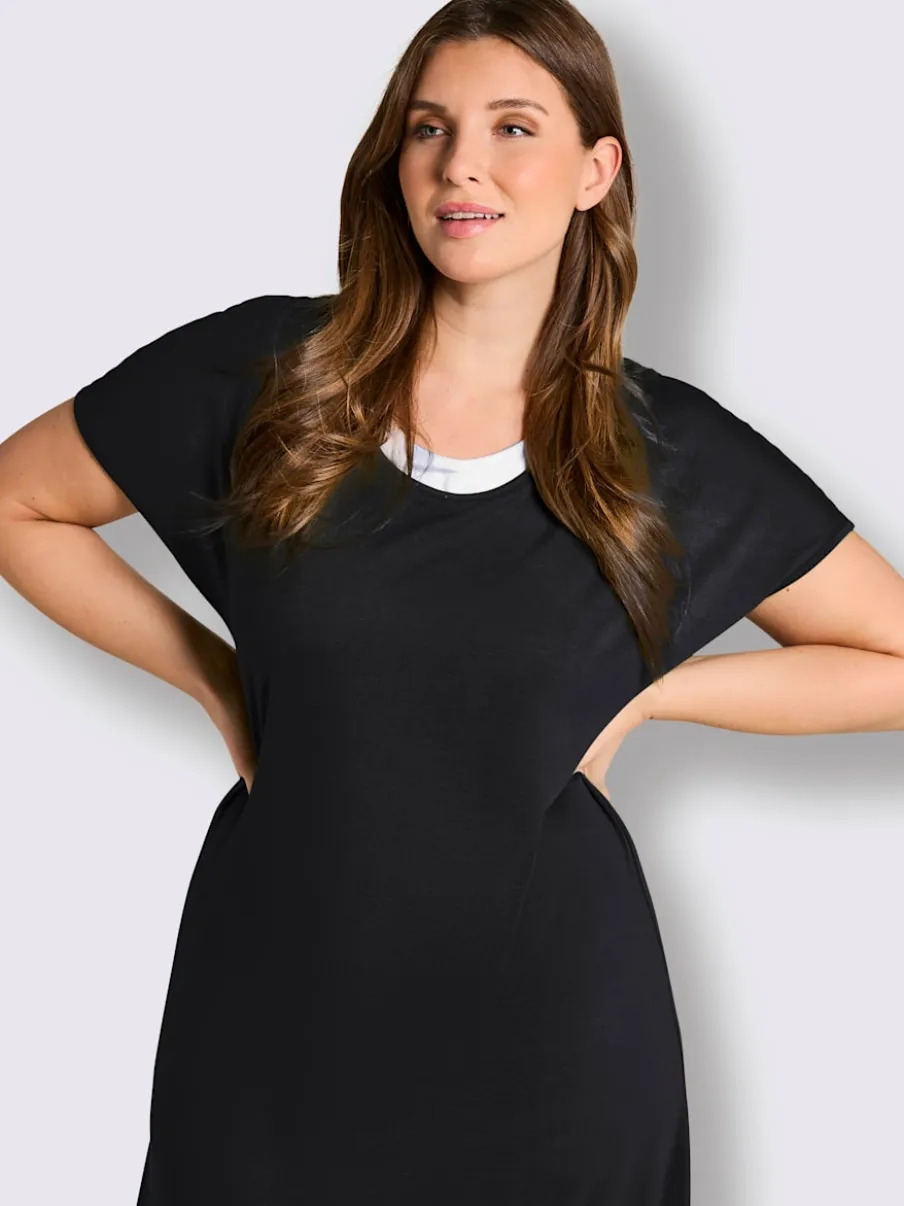 Robe évasée aspect 2 en 1 tendance