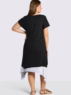 Robe évasée aspect 2 en 1 tendance