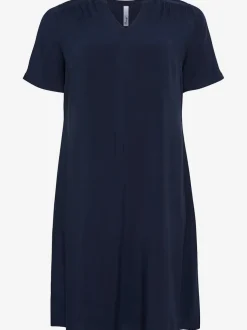 Robe évasée encolure arrondie avec petit v