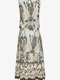 Robe à volants encolure ronde avec imprimé unique