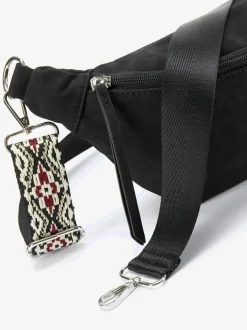 Sac banane tendance en matière douce avec petites poches intérieures et ceinture en tissu