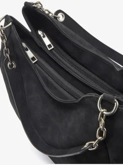 Sac à bandoulière sac à main avec détails argentés et deux poches intérieures séparées