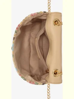 Sac en bandoulière petite poche intérieure avec glissière en imitation raphia