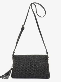 Sac en bandoulière sac à main en imitation raphia tendance