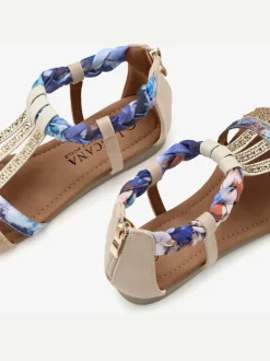 Sandales avec superbes éléments décoratifs au style ethnique