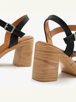 Sandales à brides talon bottier confortable, brides effet tressé et imitation daim élégante
