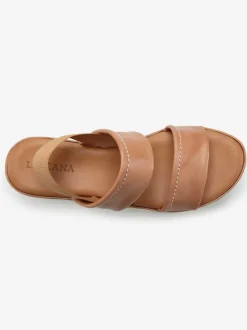 Sandales compensées chaussures en cuir avec brides élastiques pour un confort optimal