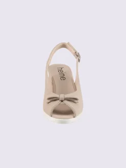 Sandales compensées cuir velours de chèvre