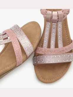 Sandales d'été avec petites pierres brillantes tendance