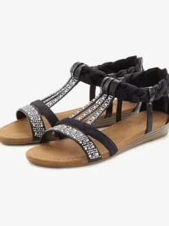 Sandales d'été avec petites pierres brillantes tendance