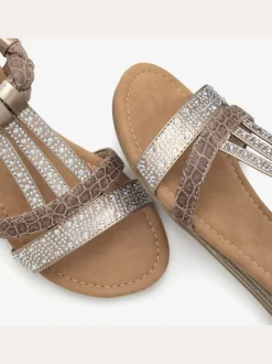 Sandales d'été avec petites pierres brillantes tendance