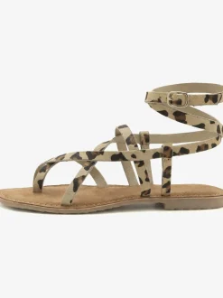 Sandales estivales élégantes, imitation léopard tendance