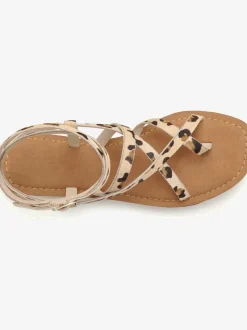 Sandales estivales élégantes, imitation léopard tendance