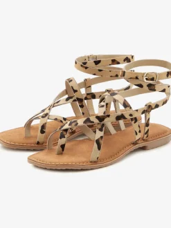Sandales estivales élégantes, imitation léopard tendance