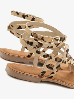 Sandales estivales élégantes, imitation léopard tendance