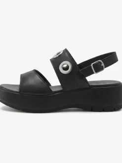Sandales élégantes en cuir de qualité avec détails argentés