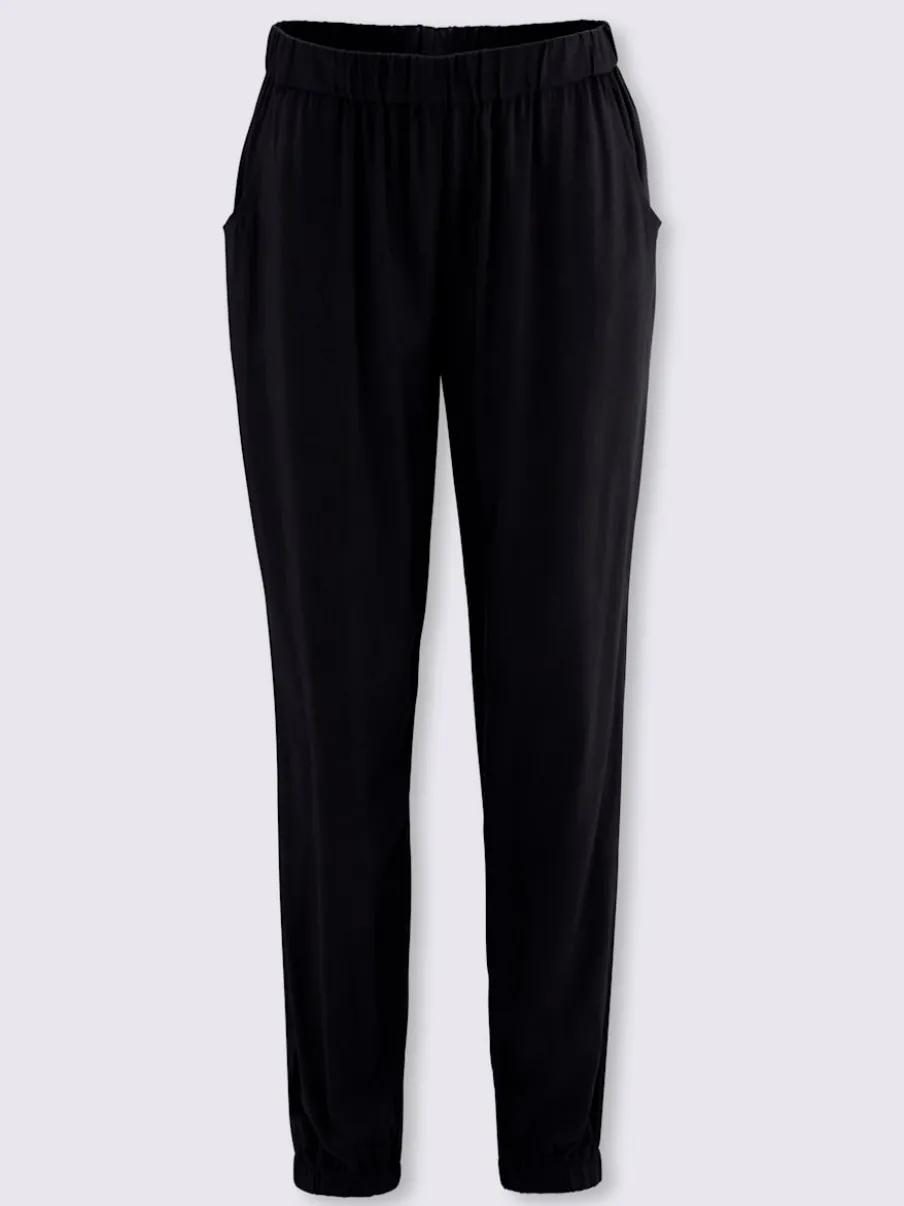 Sarouels fluides avec taille élastique et poches arrondies
