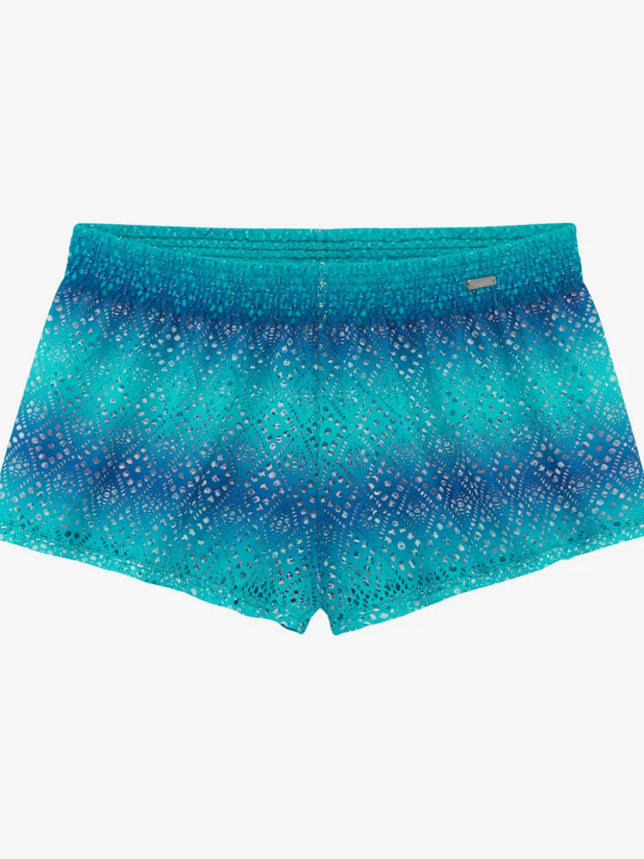 Short de bain avec broderie ajourée et bords-côtes extensibles