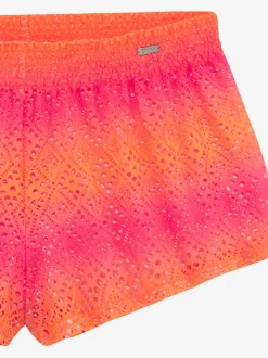 Short de bain avec broderie ajourée et bords-côtes extensibles