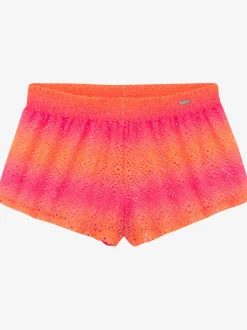 Short de bain avec broderie ajourée et bords-côtes extensibles