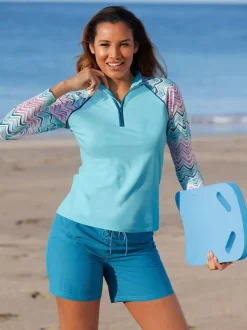 Short de bain sportif à taille élastique avec poches latérales