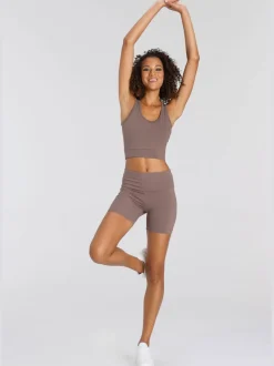 Short de course sportif en coton doux avec logo imprimé à la ceinture