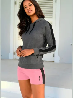 Short de détente sportif avec rayures latérales et ceinture à coulisse