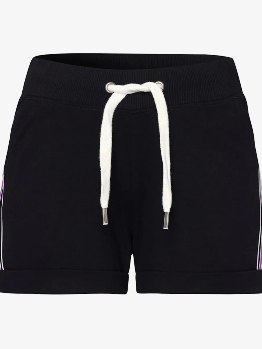 Short de plage avec ceinture côtelée et bandes rayées