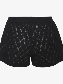 Short de plage en tricot à manches larges et motifs ajourés
