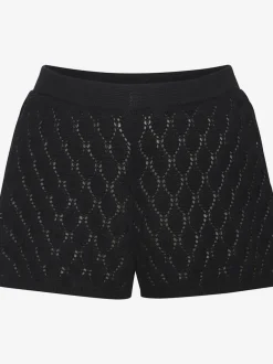 Short de plage en tricot à manches larges et motifs ajourés