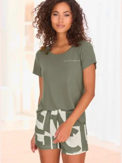 Short de pyjama avec motif abstrait