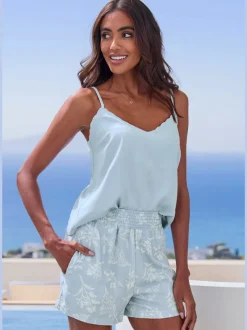 Short de pyjama short tissé ample
