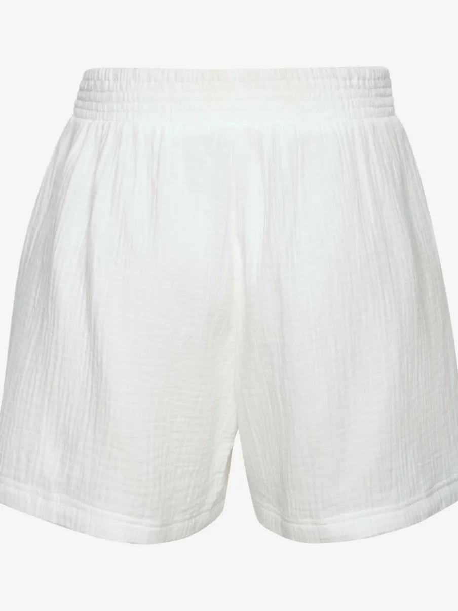 Short d'été en mousseline à taille élastique avec texture légère