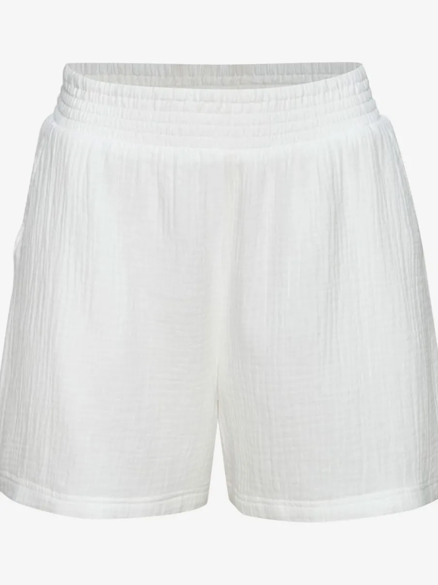 Short d'été en mousseline à taille élastique avec texture légère