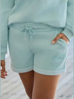 Short en coton molletonné avec poches latérales et ceinture élastique