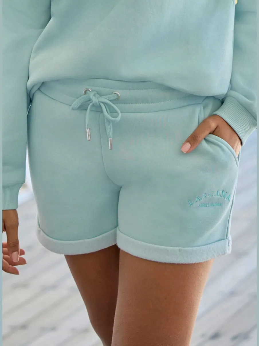 Short en coton molletonné avec poches latérales et ceinture élastique