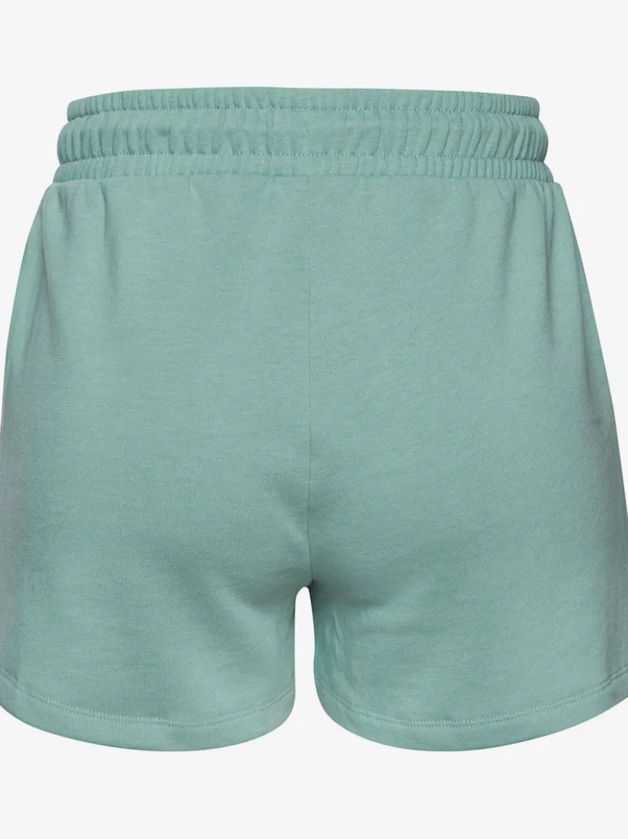 Short en matière sweat avec ruban à coulisse et poches fendues
