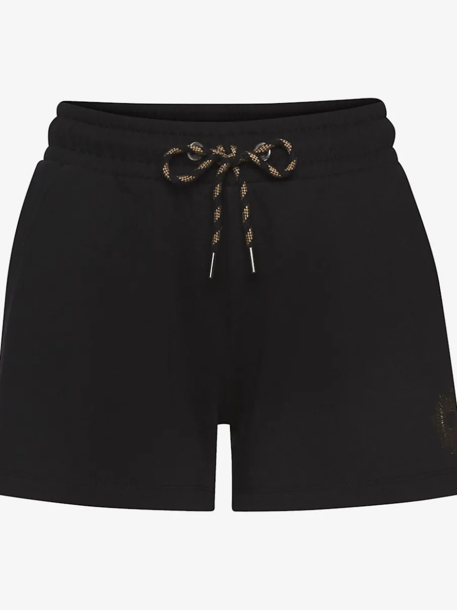 Short en matière sweat avec ruban à coulisse et poches fendues