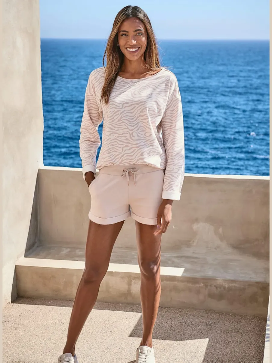Short Lascana en tissu doux avec ceinture élastique et poches
