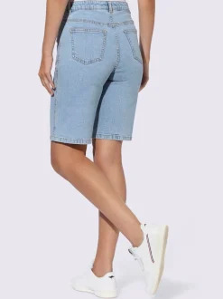Shorts en jean à cinq poches taille haute coton
