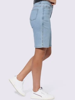 Shorts en jean à cinq poches taille haute coton