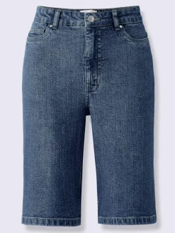 Shorts en jean à cinq poches taille haute coton