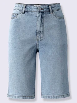 Shorts en jean à cinq poches taille haute coton